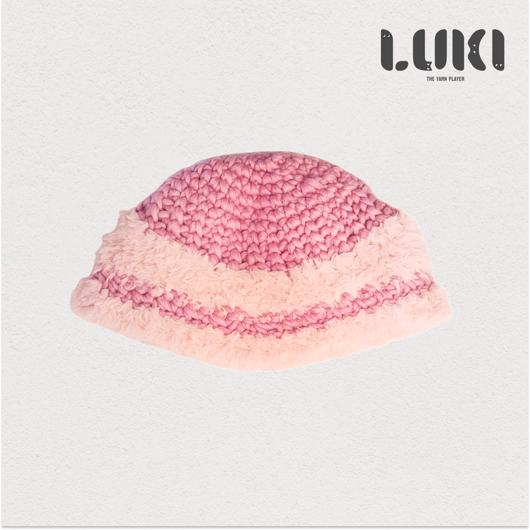 Warm Wool Pink Hat with Fur